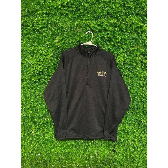 Vintage University of Pittsburgh Panthers Quarter Zip Fleece - Adult Mens Large - Picture 1 of 2